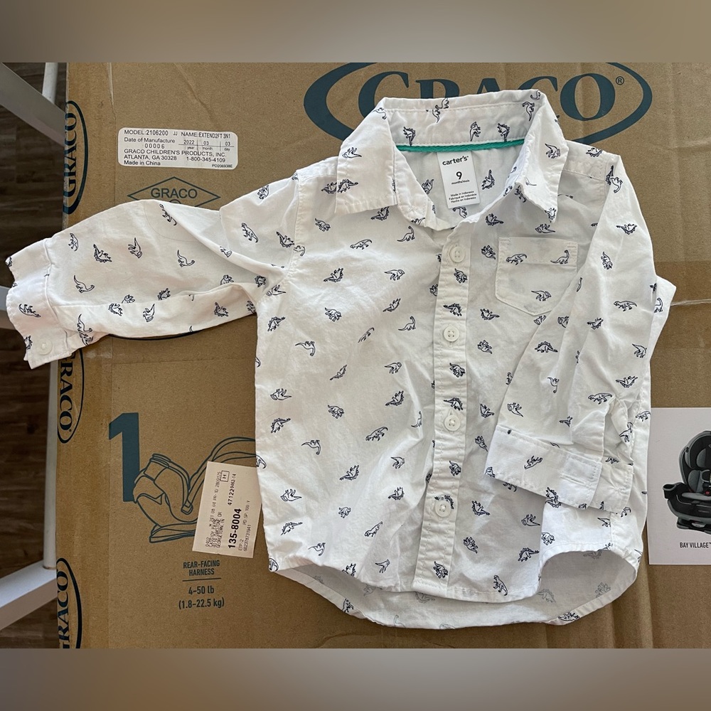 Carters dinosaur button up
